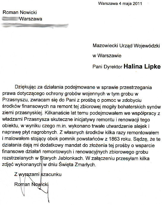 Pismo do Urzędu Wojewódzkiego